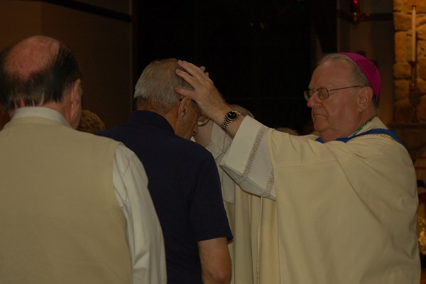 Bishop blessing at healing Mass Oct 2015